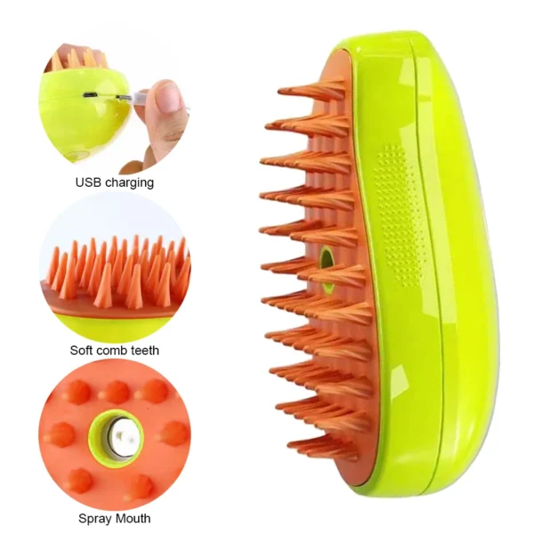 Cat Steam Brush Dog Massage Comb with Electric Water Spray Soft Silicone Pet Grooming Brush for Removing Tangled and Loose Hair - Image 7