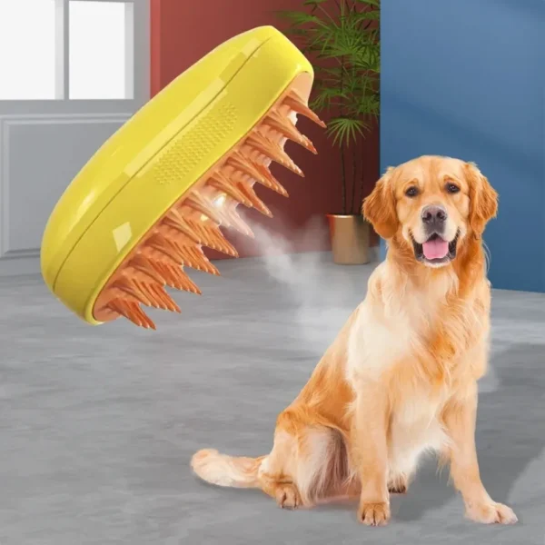 USB Rechargeable 3-in-1 Pet Grooming Brush with Steam Spray & Massage, Anti-Flying Hair Electric Bath Brush for Dog Cat Shedding - Image 13