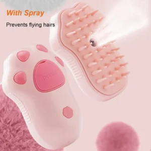 Cat Steam Brush Dog Massage Comb with Electric Water Spray Soft Silicone Pet Grooming Brush for Removing Tangled and Loose Hair