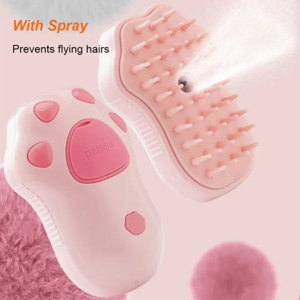 Cat Steam Brush Dog Massage Comb with Electric Water Spray Soft Silicone Pet Grooming Brush for Removing Tangled and Loose Hair