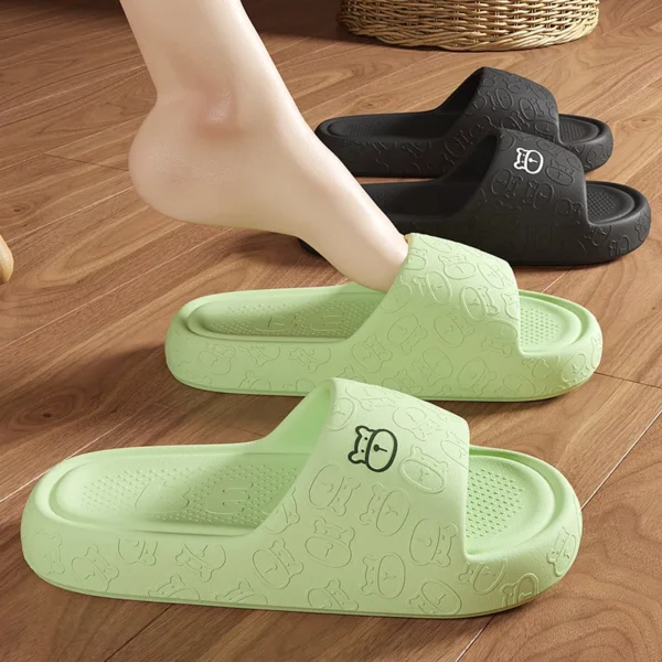 Lightweight Summer Slippers for Women Printting Cute Bear Indoor Bathroom Anti-slip Soft Sole Casual Couple Men EVA Slides - Image 4