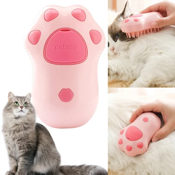 Cat Steam Brush Dog Massage Comb with Electric Water Spray Soft Silicone Pet Grooming Brush for Removing Tangled and Loose Hair - Image 8