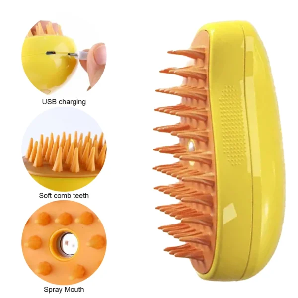 Cat Steam Brush Dog Massage Comb with Electric Water Spray Soft Silicone Pet Grooming Brush for Removing Tangled and Loose Hair - Image 11