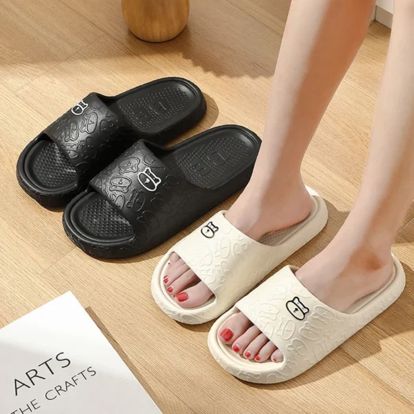 Lightweight Summer Slippers for Women Printting Cute Bear Indoor Bathroom Anti-slip Soft Sole Casual Couple Men EVA Slides - Image 2