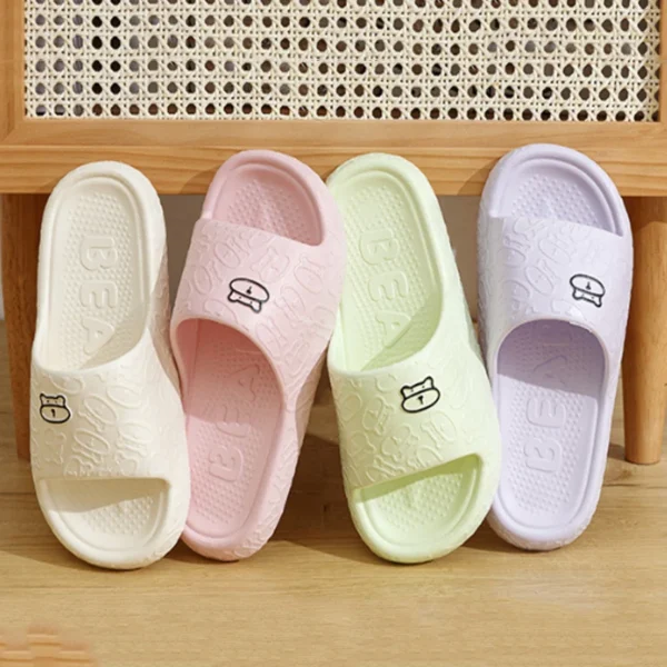 Lightweight Summer Slippers for Women Printting Cute Bear Indoor Bathroom Anti-slip Soft Sole Casual Couple Men EVA Slides - Image 5