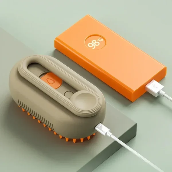 USB Rechargeable 3-in-1 Pet Grooming Brush with Steam Spray & Massage, Anti-Flying Hair Electric Bath Brush for Dog Cat Shedding - Image 4