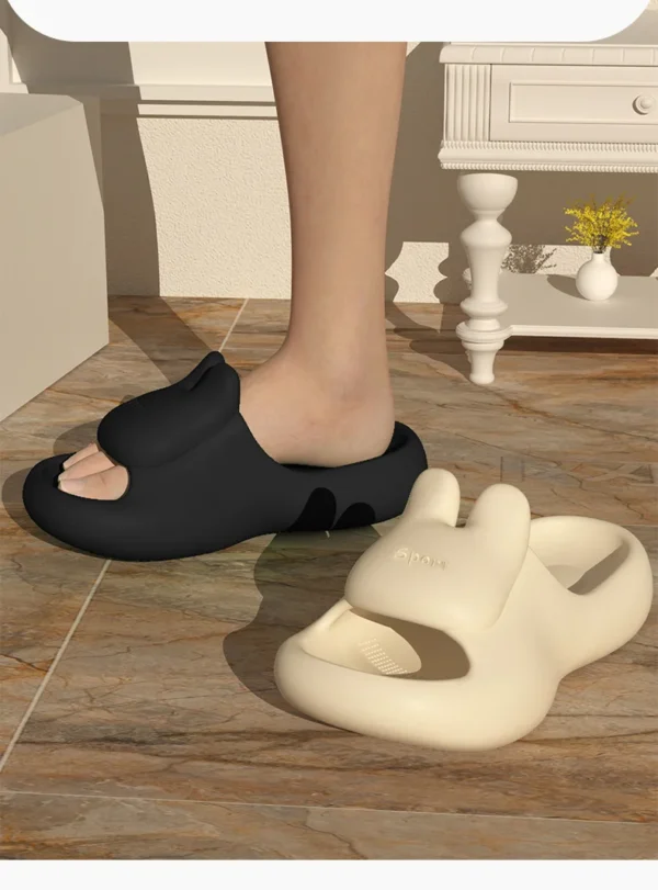 Rabbit stepping on poop feeling EVA cool slippers for women, summer home, couple, non slip indoor slippers - Image 11