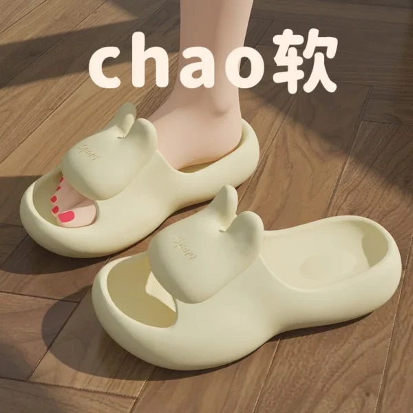 Rabbit stepping on poop feeling EVA cool slippers for women, summer home, couple, non slip indoor slippers - Image 7