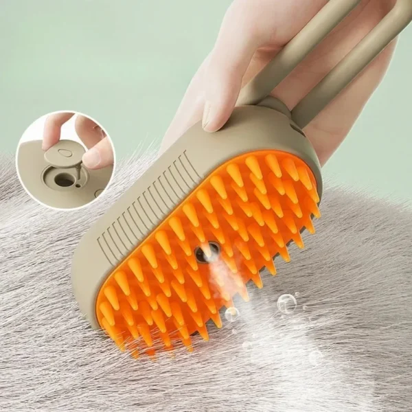 USB Rechargeable 3-in-1 Pet Grooming Brush with Steam Spray & Massage, Anti-Flying Hair Electric Bath Brush for Dog Cat Shedding - Image 20