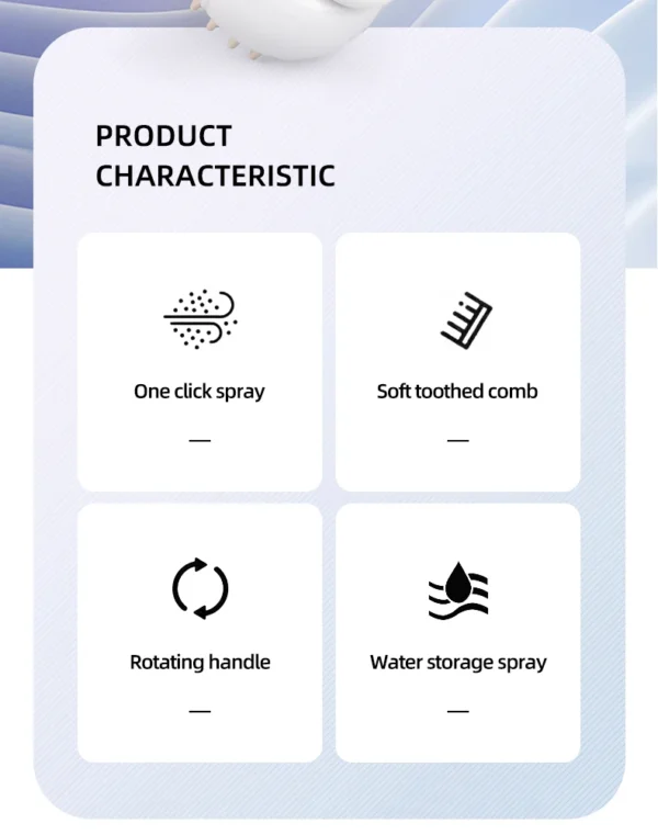 Cat Spray Comb Rotatable Handle Pet Spray Comb Cat Bath Massage Brush Pet Electric De-Shedding Brush - Image 10