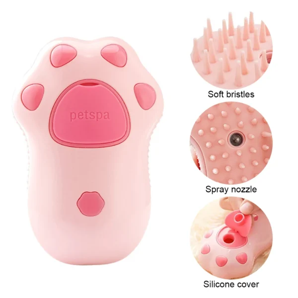 Cat Steam Brush Dog Massage Comb with Electric Water Spray Soft Silicone Pet Grooming Brush for Removing Tangled and Loose Hair - Image 19