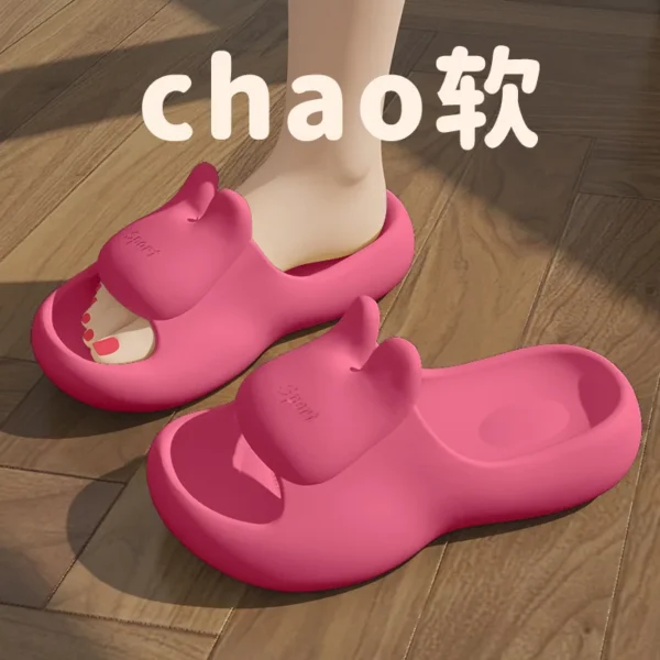 Rabbit stepping on poop feeling EVA cool slippers for women, summer home, couple, non slip indoor slippers - Image 8