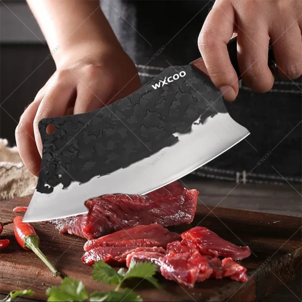 WXCOO Kitchen Forged Chef Knife Set High Carbon Steel Professional Butcher Boning Gyuto Knife Meat Fish Fruit Cleaver Knives - Image 5