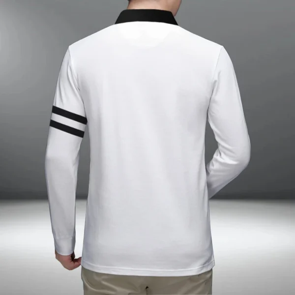 2025 spring men's clothing fashion casual top all new long sleeved polo shirt - Image 3