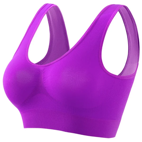 1pcs Women Sports Bra Large Size No Steel Ring Seamless Underwear Removable Chest Pad Runing Sport Yoga Vest Bras - Image 5