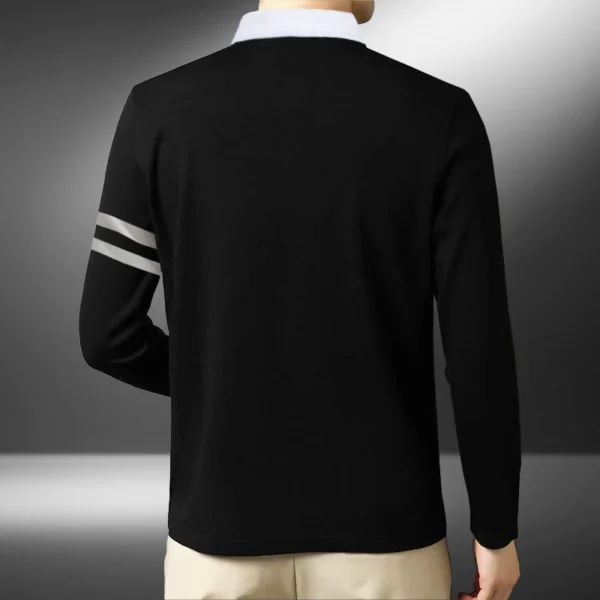 2025 spring men's clothing fashion casual top all new long sleeved polo shirt - Image 2