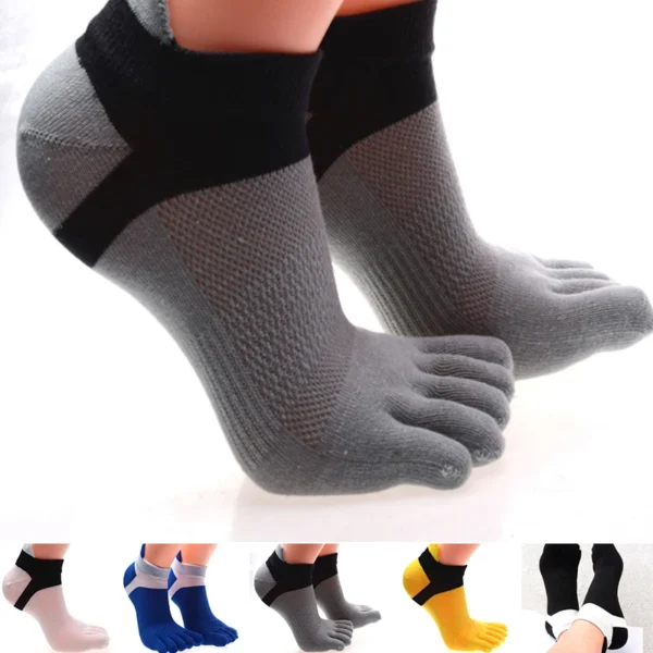 Men Socks Comfy Five Toe Cotton Pure Trainer Running Finger Socks Sports Sockings Useful Breathable New Fashion - Image 2