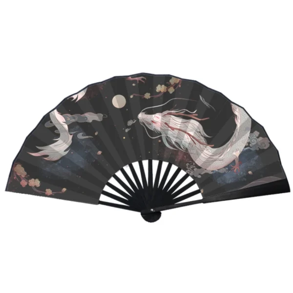 Antique home decoration folding fan silk cloth Chinese style ink Hanfu ancient male fan summer bamboo portable folding fan - Image 5