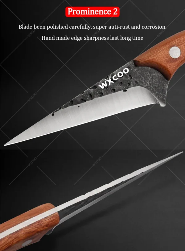WXCOO Kitchen Forged Chef Knife Set High Carbon Steel Professional Butcher Boning Gyuto Knife Meat Fish Fruit Cleaver Knives - Image 3