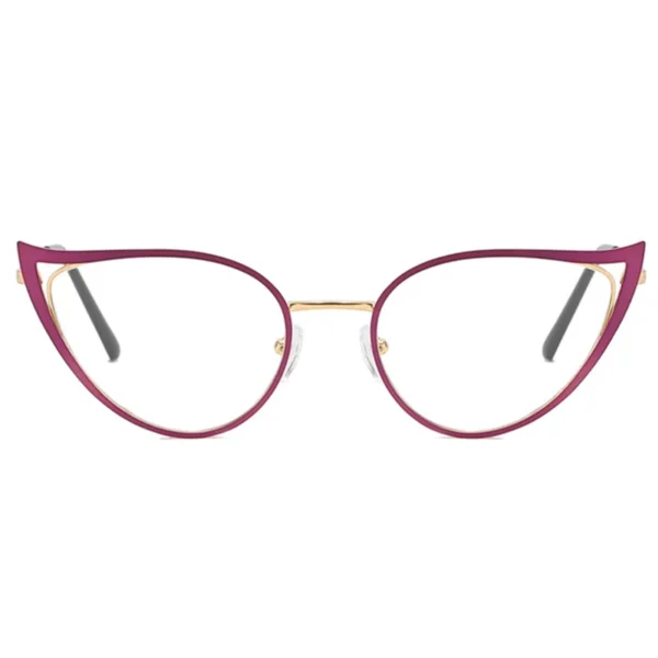 Metal Hollow Cat Eyes Frame Clear Glasses Women Myopia Nerd Spectacles -0.5 -1.0 -2.0 to -6.0 - Image 6