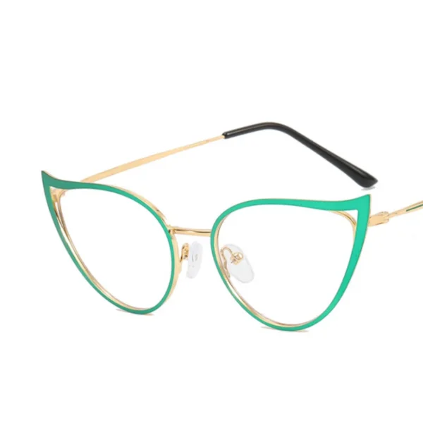 Metal Hollow Cat Eyes Frame Clear Glasses Women Myopia Nerd Spectacles -0.5 -1.0 -2.0 to -6.0 - Image 3
