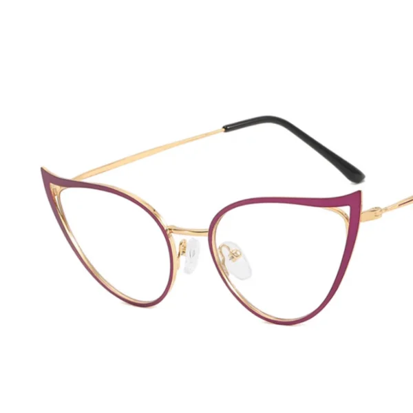 Metal Hollow Cat Eyes Frame Clear Glasses Women Myopia Nerd Spectacles -0.5 -1.0 -2.0 to -6.0 - Image 5