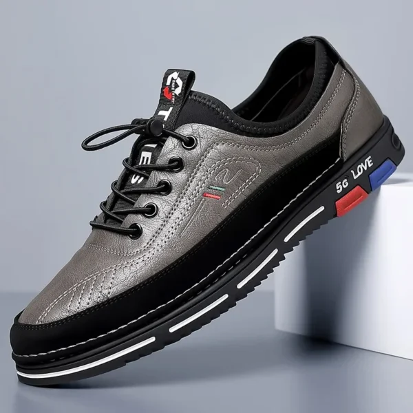 New Leather Men Casual Shoes Outdoor Walking Men Sneakers Fashion Male Leisure Vacation Soft Driving Shoes Sneakers Men Shoes - Image 2