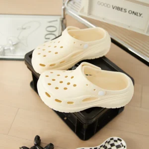 Women Anti-slip Thick Sole Garden Hole Shoes Ladies Summer EVA Beach Sandals Female Girls Indoor Outdoor House Home Shoes
