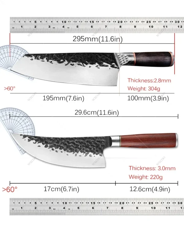WXCOO Forged Kitchen Chef Knife Set High Carbon Steel Meat Fish Vegetables Slice Knife Professional Butcher Cleaver Boning Knife - Image 3