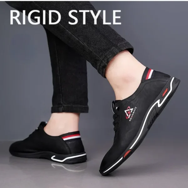 Designer Cow Leather Casual Sneakers for Men Spring Autumn Soft-soled Casual Men's Shoes Fashion Light Male Sports Shoes - Image 2