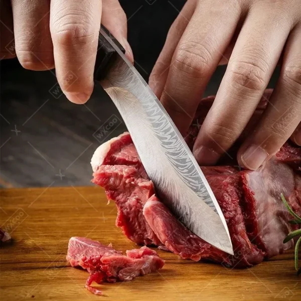 WXCOO Stainless Steel Boning Knife Kitchen Chef's Knife Forged Butcher's Cutting Knives Multi-purpose Meat Cleaver Fruit Slicer - Image 3