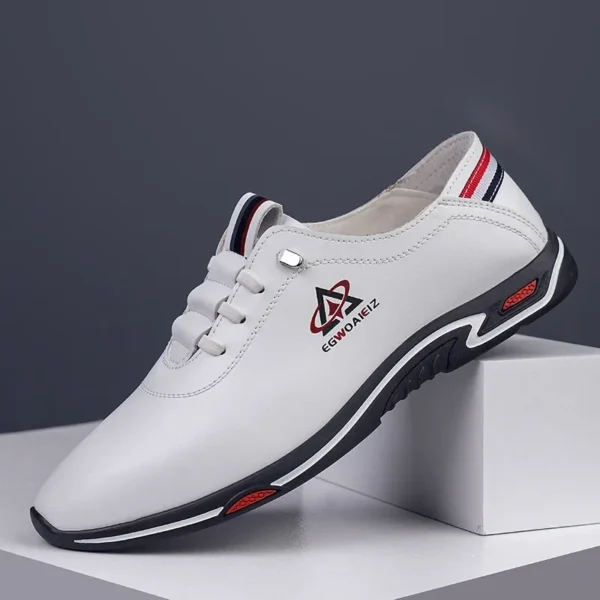 Designer Cow Leather Casual Sneakers for Men Spring Autumn Soft-soled Casual Men's Shoes Fashion Light Male Sports Shoes - Image 4